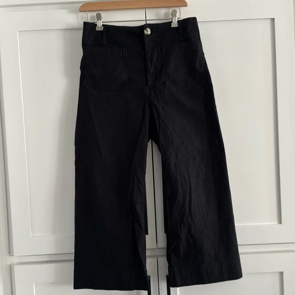 MAEVE Anthropologie The Colette Wide-Leg Cropped
Pants 30p Black - Picture 2 of 13